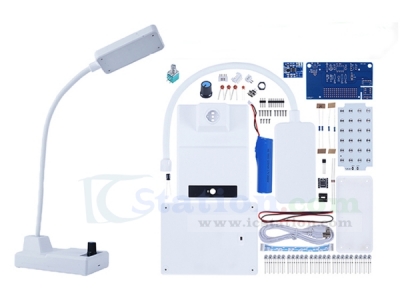 DIY Kit LED Dimming Table Lamp DC 3.7V-5V Electronic Soldering Practice Kit with Rechargeable 18650 Lithium Battery